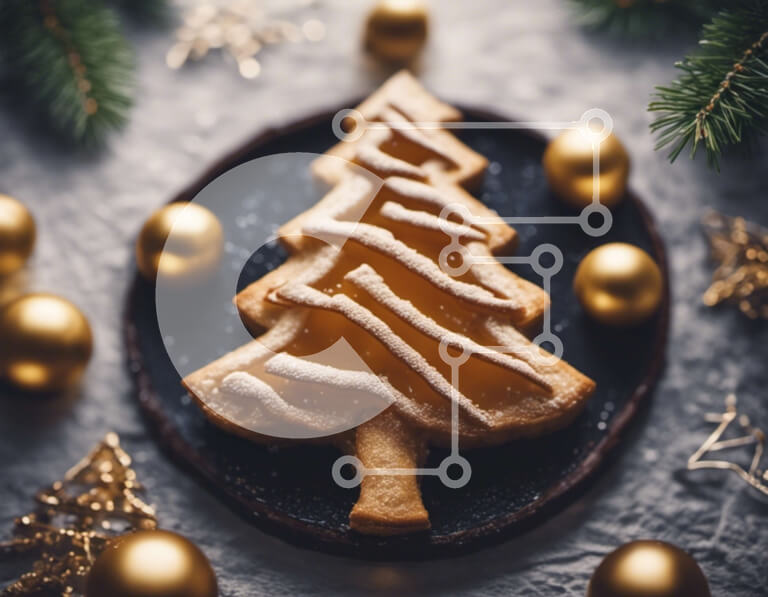 Intra Συλλεκτικό Ξύλινο Παζλ Plywood  4mm - Χρυσό μπισκότο χριστουγεννιάτικου δέντρου για εορταστικές γιορτές Σε Ξύλινο Κουτί - Διαστάσεις: 10x10 cm – 25 κομμάτια