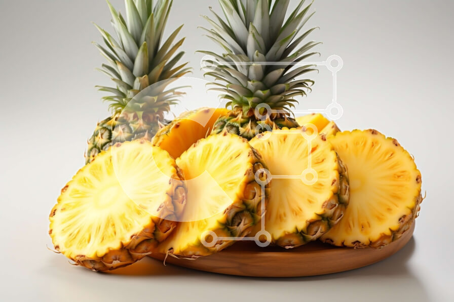 Σετ των 2 Intra Συλλεκτικό Ξύλινο Παζλ Plywood  4mm - Φρέσκο ​​και ζουμερό μπολ με κομμένους ανανάδες Σε Ξύλινο Κουτί - Διαστάσεις: 10x10 cm – 25 κομμάτια