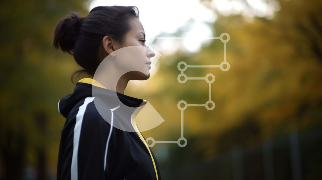 Intra Συλλεκτικό Ξύλινο Παζλ Plywood  4mm - Κομψή γυναίκα σε ένα πάρκο που κοιτάζει στην απόσταση Σε Ξύλινο Κουτί - Διαστάσεις Puzzle: 10x10 cm – 25 κομμάτια