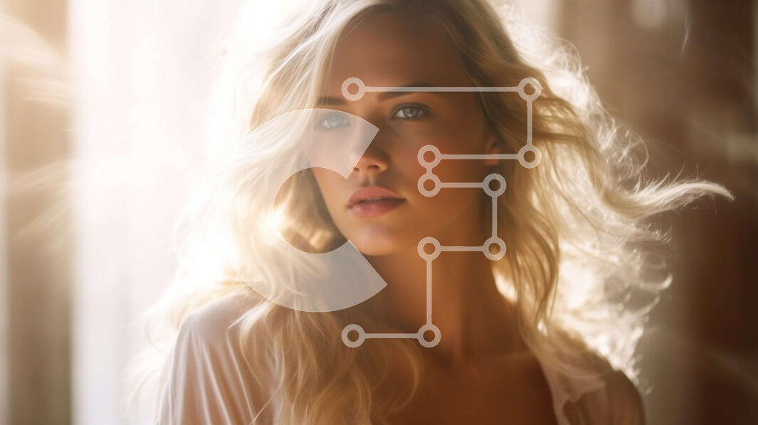 Intra Συλλεκτικό Ξύλινο Παζλ Plywood  4mm - Εκπληκτική γυναίκα με μακριά κυματιστά μαλλιά μπροστά από το ηλιόλουστο παράθυρο Σε Ξύλινο Κουτί - Διαστάσεις Puzzle: 10x10 cm – 25 κομμάτια