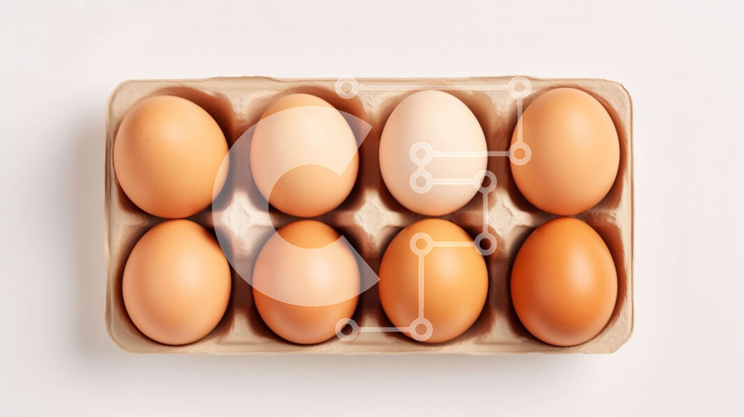 Σετ των 2 Intra Συλλεκτικό Ξύλινο Παζλ Plywood  4mm - Έξι καφέ αυγά σε ένα χαρτόκουτο σε λευκό φόντο Σε Ξύλινο Κουτί - Διαστάσεις: 10x10 cm – 25 κομμάτια