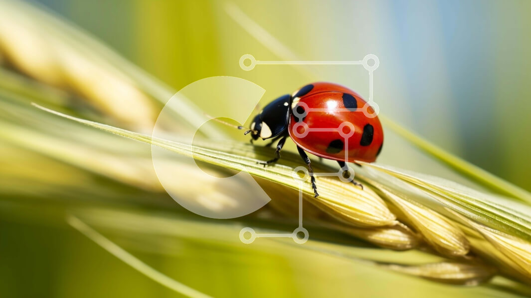 Intra Συλλεκτικό Ξύλινο Παζλ Plywood  4mm - Πασχαλίτσα στο στάχυ με μαύρες κηλίδες Σε Ξύλινο Κουτί - Διαστάσεις: 10x10 cm – 25 κομμάτια