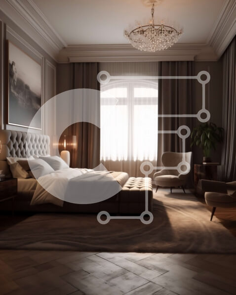 Intra Συλλεκτικό Ξύλινο Παζλ Plywood  4mm - Κομψό και άνετο υπνοδωμάτιο με άφθονο φυσικό φως Σε Ξύλινο Κουτί - Διαστάσεις Puzzle: 10x10 cm – 25 κομμάτια