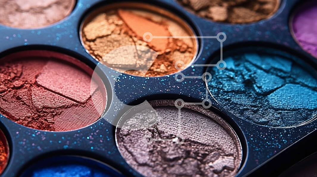 Σετ των 2 Intra Συλλεκτικό Ξύλινο Παζλ Plywood  4mm - Ζωντανή και εντυπωσιακή παλέτα σκιών ματιών με διάφορες μπλε, πράσινες και μοβ αποχρώσεις Σε Ξύλινο Κουτί - Διαστάσεις: 10x10 cm – 25 κομμάτια