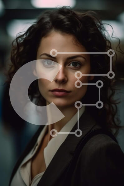 Intra Συλλεκτικό Ξύλινο Παζλ Plywood  4mm - Σοβαρή νεαρή γυναίκα σε αμυδρά φωτισμένο σταθμό του μετρό Σε Ξύλινο Κουτί - Διαστάσεις Puzzle: 10x10 cm – 25 κομμάτια