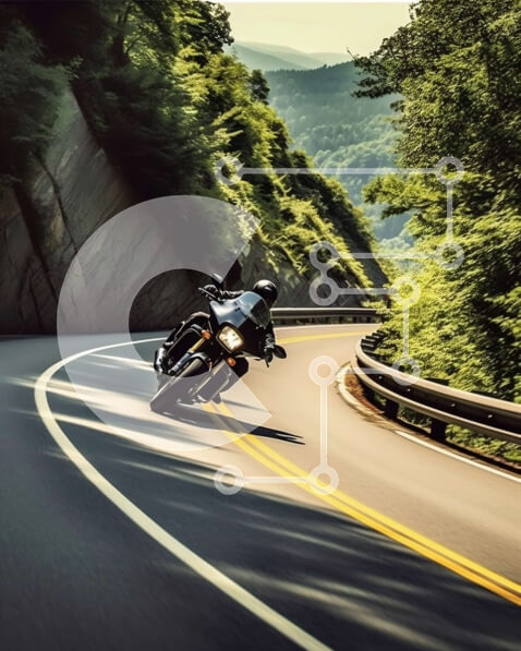 Intra Συλλεκτικό Ξύλινο Παζλ Plywood  4mm - Περιπετειώδης βόλτα με μοτοσυκλέτα στα βουνά Σε Ξύλινο Κουτί - Διαστάσεις Puzzle: 10x10 cm – 25 κομμάτια