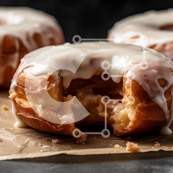 Σετ των 2 Intra Συλλεκτικό Ξύλινο Παζλ Plywood  4mm - Νόστιμη εικόνα από γλασαρισμένα ντόνατς με ψεκασμούς Σε Ξύλινο Κουτί - Διαστάσεις: 10x10 cm – 25 κομμάτια