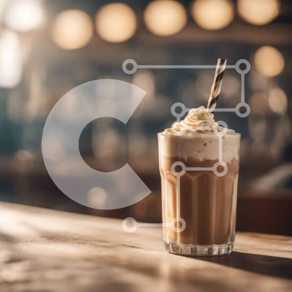 Σετ των 2 Intra Συλλεκτικό Ξύλινο Παζλ Plywood  4mm - Ποτήρι παγωμένος καφές με σαντιγί σε ξύλινο τραπέζι Σε Ξύλινο Κουτί - Διαστάσεις: 10x10 cm – 25 κομμάτια