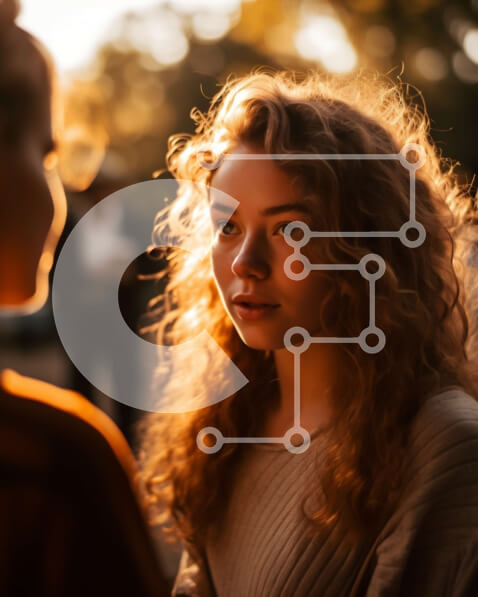 Intra Συλλεκτικό Ξύλινο Παζλ Plywood  4mm - Εικόνα δύο νεαρών γυναικών που απολαμβάνουν το ηλιοβασίλεμα στο πάρκο Σε Ξύλινο Κουτί - Διαστάσεις Puzzle: 10x10 cm – 25 κομμάτια