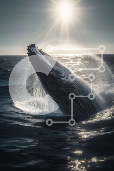 Σετ των 2 Intra Συλλεκτικό Ξύλινο Παζλ Plywood  4mm - Εκπληκτική εικόνα μιας φάλαινας που βγαίνει από τον ωκεανό Σε Ξύλινο Κουτί - Διαστάσεις: 10x10 cm – 25 κομμάτια