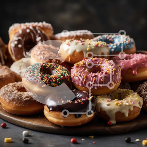 Σετ των 2 Intra Συλλεκτικό Ξύλινο Παζλ Plywood  4mm - Λαχταριστοί λουκουμάδες με πολύχρωμο γλάσο και πασπάλισμα Σε Ξύλινο Κουτί - Διαστάσεις: 10x10 cm – 25 κομμάτια