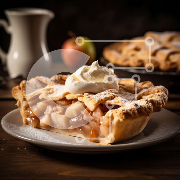 Σετ των 2 Intra Συλλεκτικό Ξύλινο Παζλ Plywood  4mm - Αφεθείτε σε μια φέτα μηλόπιτα με κρεμώδες παγωτό βανίλια Σε Ξύλινο Κουτί - Διαστάσεις: 10x10 cm – 25 κομμάτια