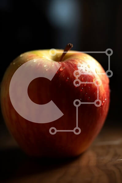 Σετ των 2 Intra Συλλεκτικό Ξύλινο Παζλ Plywood  4mm - Όμορφη εικόνα ενός κόκκινου μήλου με σταγονίδια νερού σε ένα ξύλινο τραπέζι Σε Ξύλινο Κουτί - Διαστάσεις: 10x10 cm – 25 κομμάτια