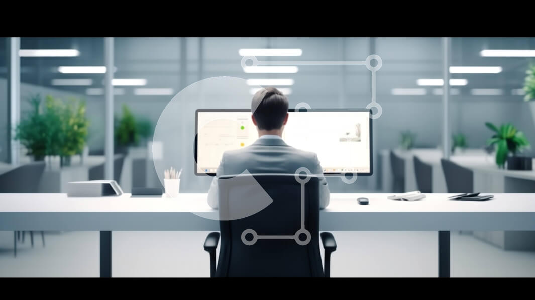 Intra Συλλεκτικό Ξύλινο Παζλ Plywood  4mm - Επιχειρηματίας που αναλύει τα δεδομένα γραφήματος στην οθόνη του υπολογιστή Σε Ξύλινο Κουτί - Διαστάσεις Puzzle: 10x10 cm – 25 κομμάτια