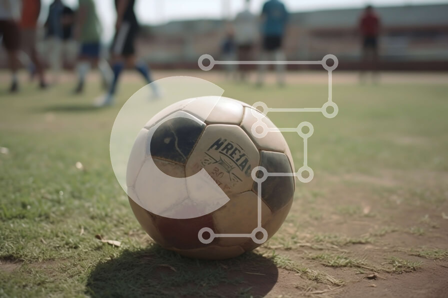 Intra Συλλεκτικό Ξύλινο Παζλ Plywood  4mm - Μπάλα ποδοσφαίρου και παίκτες σε δράση Σε Ξύλινο Κουτί - Διαστάσεις Puzzle: 10x10 cm – 25 κομμάτια