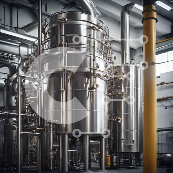 Intra Συλλεκτικό Ξύλινο Παζλ Plywood  4mm - Βιομηχανική Εγκατάσταση με Μεταλλικές Δεξαμενές και Σωληνώσεις Σε Ξύλινο Κουτί - Διαστάσεις Puzzle: 10x10 cm – 25 κομμάτια