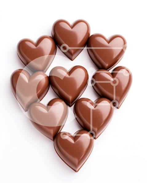 Intra Συλλεκτικό Ξύλινο Παζλ Plywood  4mm - Σύνθεση με σοκολατένιες καρδιές για την ημέρα του Αγίου Βαλεντίνου Σε Ξύλινο Κουτί - Διαστάσεις: 10x10 cm – 25 κομμάτια