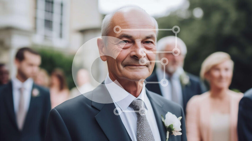 Intra Συλλεκτικό Ξύλινο Παζλ Plywood  4mm - Σοβαρός ηλικιωμένος άνδρας με κοστούμι σε μια επίσημη εκδήλωση Σε Ξύλινο Κουτί - Διαστάσεις Puzzle: 10x10 cm – 25 κομμάτια