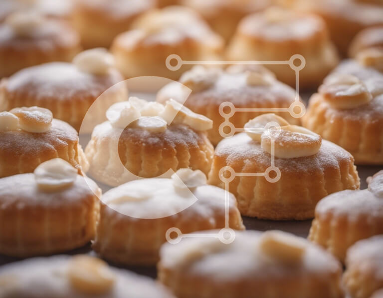 Σετ των 2 Intra Συλλεκτικό Ξύλινο Παζλ Plywood  4mm - Ποικιλία cupcakes με παγωμένο και αμύγδαλο Σε Ξύλινο Κουτί - Διαστάσεις: 10x10 cm – 25 κομμάτια