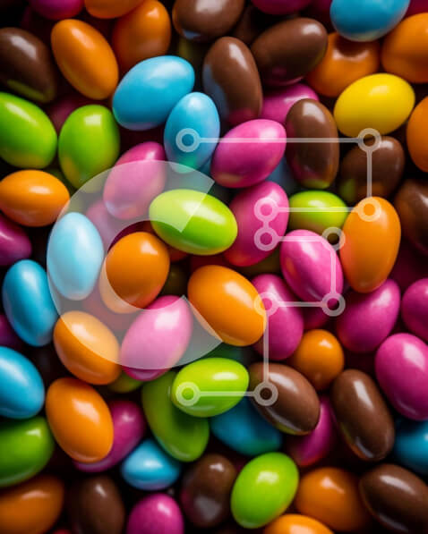 Σετ των 2 Intra Συλλεκτικό Ξύλινο Παζλ Plywood  4mm - Κοντινό πλάνο στοίβας με πολύχρωμα καλάμια καραμελών Σε Ξύλινο Κουτί - Διαστάσεις: 10x10 cm – 25 κομμάτια