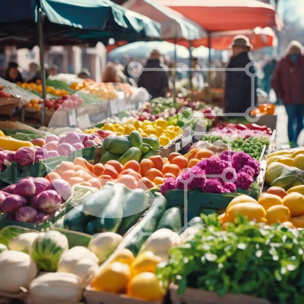 Σετ των 2 Intra Συλλεκτικό Ξύλινο Παζλ Plywood  4mm - Αγορά φρέσκων φρούτων και λαχανικών Σε Ξύλινο Κουτί - Διαστάσεις: 10x10 cm – 25 κομμάτια