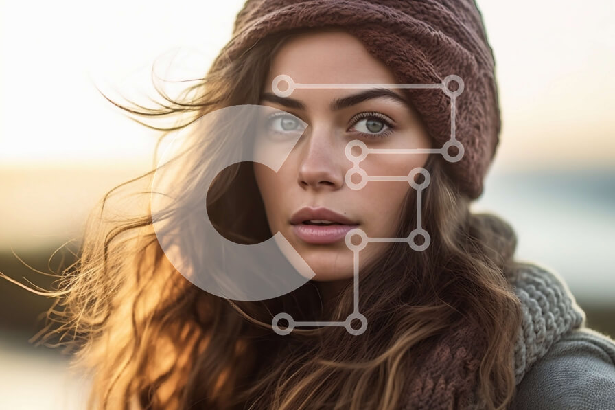 Intra Συλλεκτικό Ξύλινο Παζλ Plywood  4mm - Όμορφη εικόνα μιας νεαρής γυναίκας που παρακολουθεί το ηλιοβασίλεμα Σε Ξύλινο Κουτί - Διαστάσεις Puzzle: 10x10 cm – 25 κομμάτια