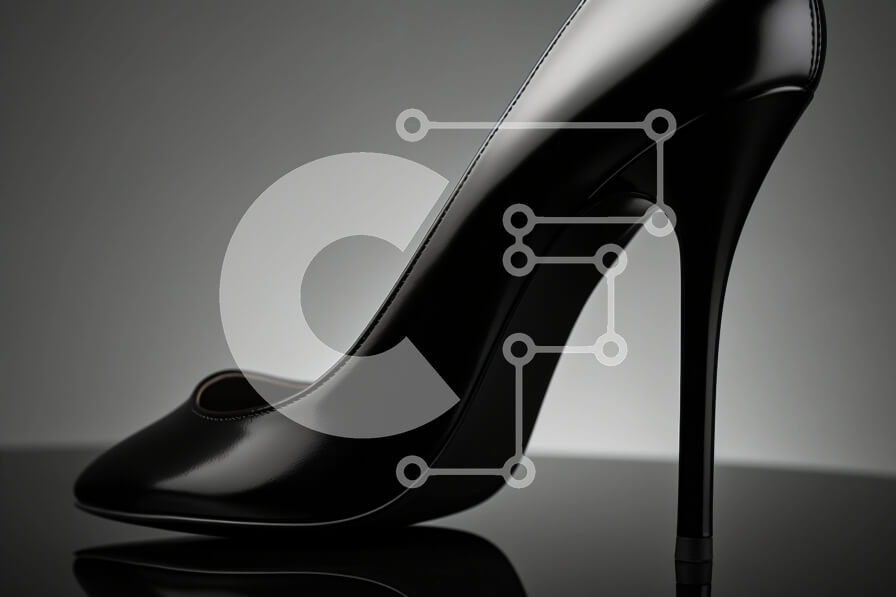 Intra Συλλεκτικό Ξύλινο Παζλ Plywood  4mm - Μαύρο ψηλοτάκουνο παπούτσι σε αδιαφανή επιφάνεια Σε Ξύλινο Κουτί - Διαστάσεις Puzzle: 10x10 cm – 25 κομμάτια