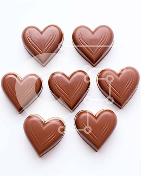 Σετ των 2 Intra Συλλεκτικό Ξύλινο Παζλ Plywood  4mm - Διάφορα κουφέτα σοκολάτας σε σχήμα καρδιάς για ειδικές περιστάσεις Σε Ξύλινο Κουτί - Διαστάσεις: 10x10 cm – 25 κομμάτια