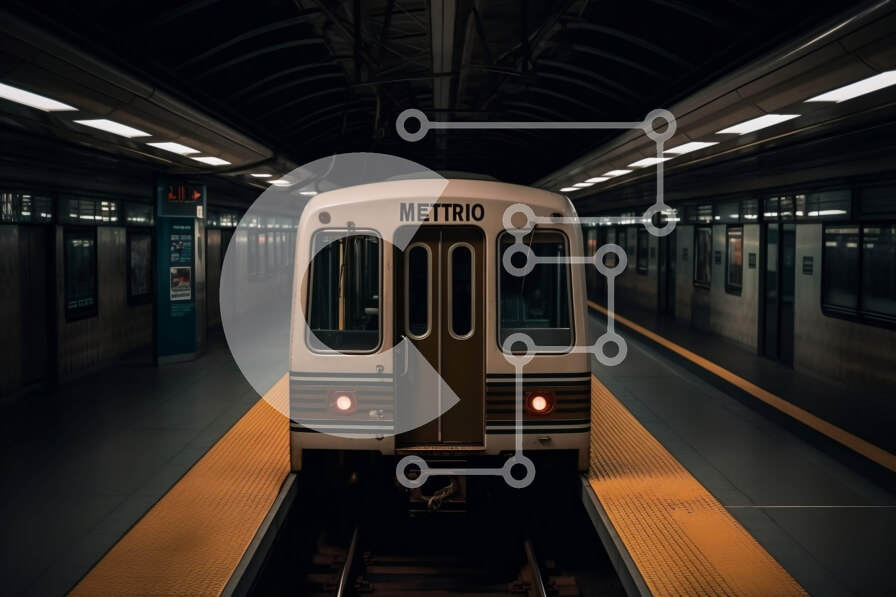 Intra Συλλεκτικό Ξύλινο Παζλ Plywood  4mm - Εικόνα του μετρό σε έναν πολυσύχναστο σταθμό Σε Ξύλινο Κουτί - Διαστάσεις Puzzle: 10x10 cm – 25 κομμάτια