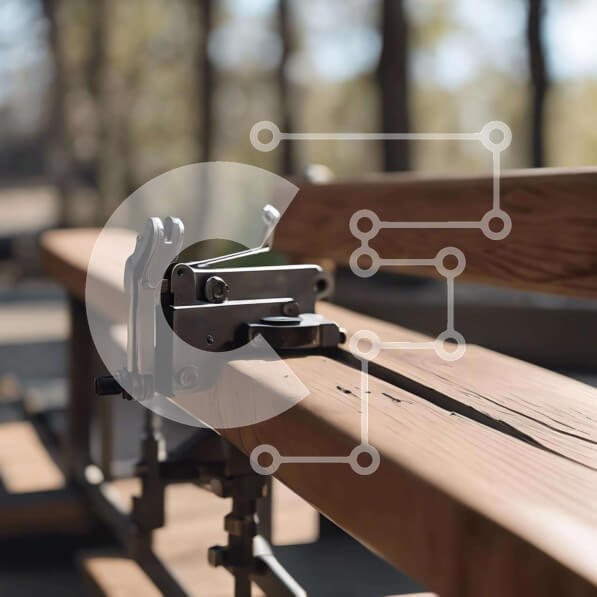 Intra Συλλεκτικό Ξύλινο Παζλ Plywood  4mm - Ρυθμιζόμενο μεταλλικό εργαλείο σε ξύλινο πάγκο Σε Ξύλινο Κουτί - Διαστάσεις: 10x10 cm – 25 κομμάτια