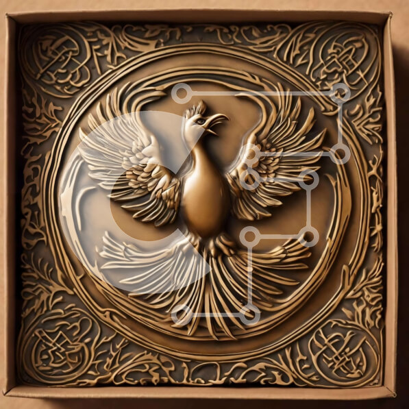 Intra Συλλεκτικό Ξύλινο Παζλ Plywood  4mm - Bronze Bird on Ornate Box - Game of Thrones Inspired Art Σε Ξύλινο Κουτί - Διαστάσεις Puzzle: 10x10 cm – 25 κομμάτια