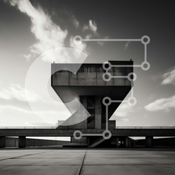 Intra Συλλεκτικό Ξύλινο Παζλ Plywood  4mm - Μη αναγνωρισμένο κτήριο από σκυρόδεμα σε ασπρόμαυρη φωτογραφία Σε Ξύλινο Κουτί - Διαστάσεις Puzzle: 10x10 cm – 25 κομμάτια