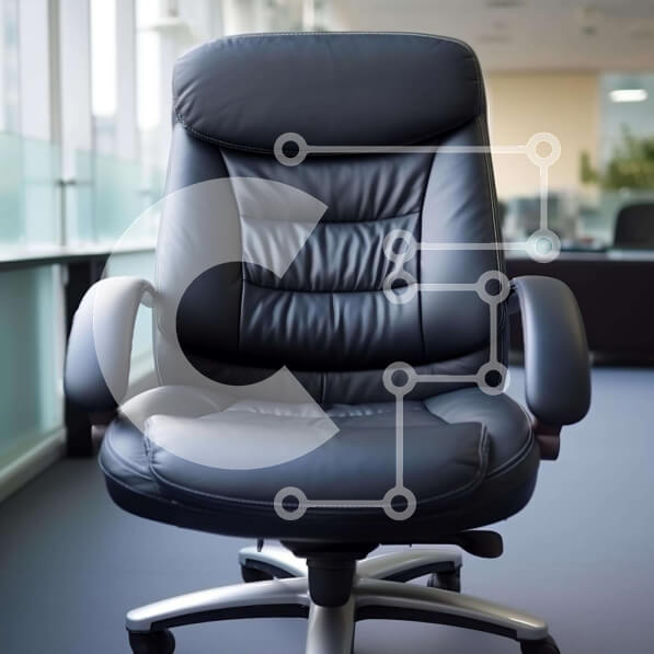 Intra Συλλεκτικό Ξύλινο Παζλ Plywood  4mm - Μαύρη δερμάτινη καρέκλα γραφείου σε κενό χώρο εργασίας Σε Ξύλινο Κουτί - Διαστάσεις Puzzle: 10x10 cm – 25 κομμάτια