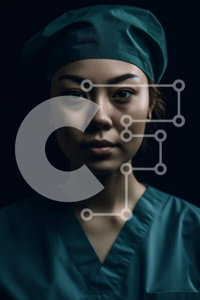 Intra Συλλεκτικό Ξύλινο Παζλ Plywood  4mm - Επαγγελματικό πορτρέτο γυναίκας Ασιάτισσας χειρουργού Σε Ξύλινο Κουτί - Διαστάσεις Puzzle: 10x10 cm – 25 κομμάτια