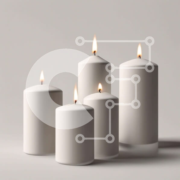 Intra Συλλεκτικό Ξύλινο Παζλ Plywood  4mm - Ομάδα πέντε λευκών κεριών με αναμμένο κερί Σε Ξύλινο Κουτί - Διαστάσεις Puzzle: 10x10 cm – 25 κομμάτια