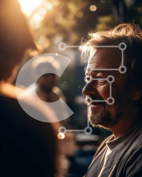 Intra Συλλεκτικό Ξύλινο Παζλ Plywood  4mm - Χαμογελαστός Μεσήλικας σε εξωτερικούς χώρους | Φωτογραφία Αρχείου Σε Ξύλινο Κουτί - Διαστάσεις Puzzle: 10x10 cm – 25 κομμάτια