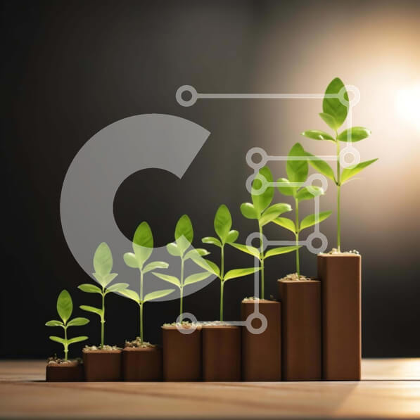 Intra Συλλεκτικό Ξύλινο Παζλ Plywood  4mm - Μικρά φυτά σε ξύλινους όγκους που αντιπροσωπεύουν την ανάπτυξη και την ανάπτυξη Σε Ξύλινο Κουτί - Διαστάσεις Puzzle: 10x10 cm – 25 κομμάτια