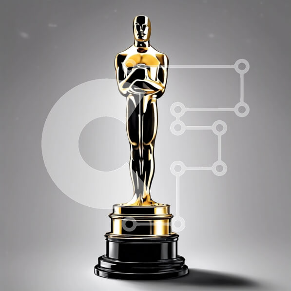 Intra Συλλεκτικό Ξύλινο Παζλ Plywood  4mm - Γυαλιστερό άγαλμα Όσκαρ σε γκρι φόντο Σε Ξύλινο Κουτί - Διαστάσεις: 10x10 cm – 25 κομμάτια