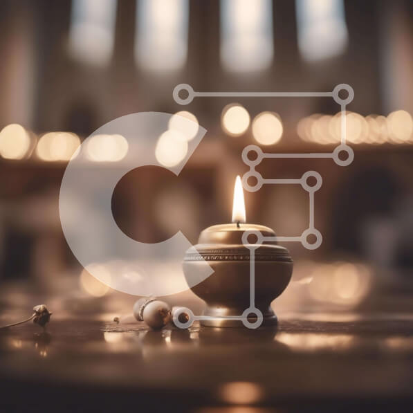 Intra Συλλεκτικό Ξύλινο Παζλ Plywood  4mm - Αναμμένο κερί σε εκκλησία ή παρεκκλήσι Σε Ξύλινο Κουτί - Διαστάσεις Puzzle: 10x10 cm – 25 κομμάτια