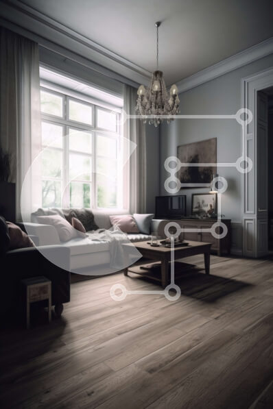 Intra Συλλεκτικό Ξύλινο Παζλ Plywood  4mm - Κομψό σαλόνι με γκρι τοίχους και φυσικό φως Σε Ξύλινο Κουτί - Διαστάσεις Puzzle: 10x10 cm – 25 κομμάτια