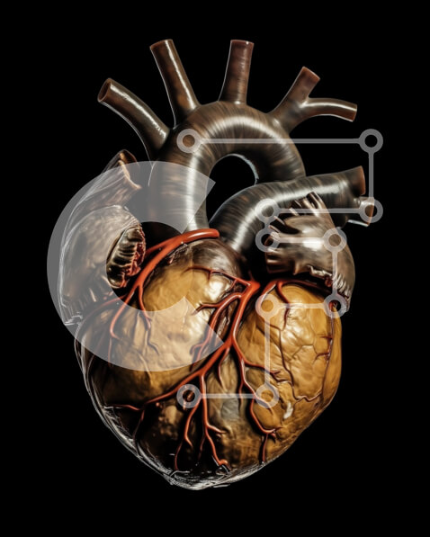 Intra Συλλεκτικό Ξύλινο Παζλ Plywood  4mm - Ασπρόμαυρη εικόνα μιας μεταλλικής ανθρώπινης καρδιάς με ρέον υγρό Σε Ξύλινο Κουτί - Διαστάσεις Puzzle: 10x10 cm – 25 κομμάτια