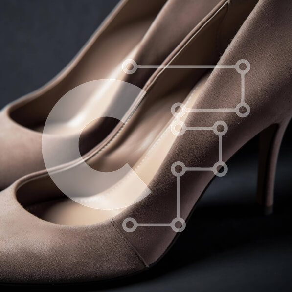 Σετ των 2 Intra Συλλεκτικό Ξύλινο Παζλ Plywood  4mm - Ζευγάρι μπεζ ψηλοτάκουνα παπούτσια σε καλή κατάσταση Σε Ξύλινο Κουτί - Διαστάσεις: 10x10 cm – 25 κομμάτια