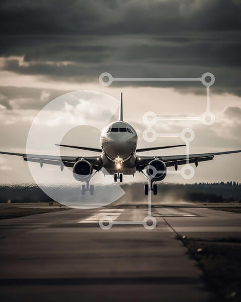 Intra Συλλεκτικό Ξύλινο Παζλ Plywood  4mm - Αεροπλάνο που απογειώνεται κάτω από συννεφιασμένους ουρανούς Σε Ξύλινο Κουτί - Διαστάσεις Puzzle: 10x10 cm – 25 κομμάτια