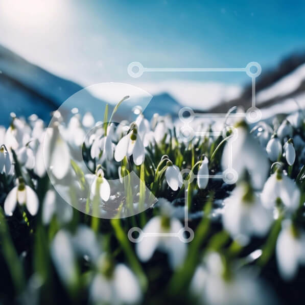 Intra Συλλεκτικό Ξύλινο Παζλ Plywood  4mm - Snowdrops in the Snow με το φως του ήλιου Σε Ξύλινο Κουτί - Διαστάσεις: 10x10 cm – 25 κομμάτια