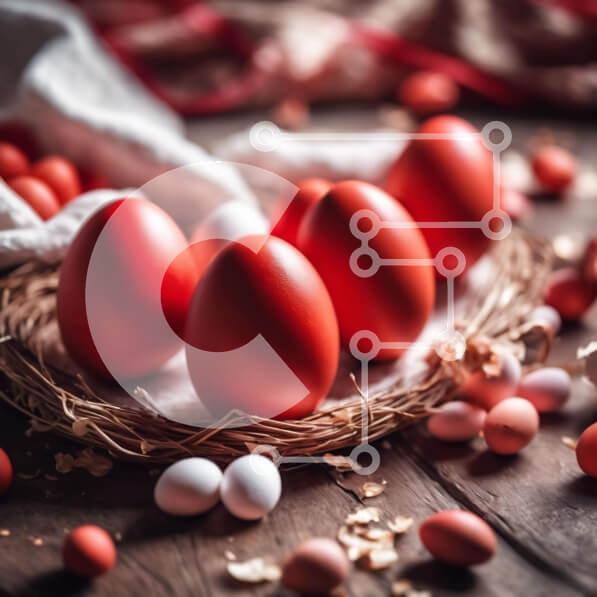 Intra Συλλεκτικό Ξύλινο Παζλ Plywood  4mm - Πασχαλινά αυγά στη φωλιά για τις ανοιξιάτικες γιορτές Σε Ξύλινο Κουτί - Διαστάσεις: 10x10 cm – 25 κομμάτια