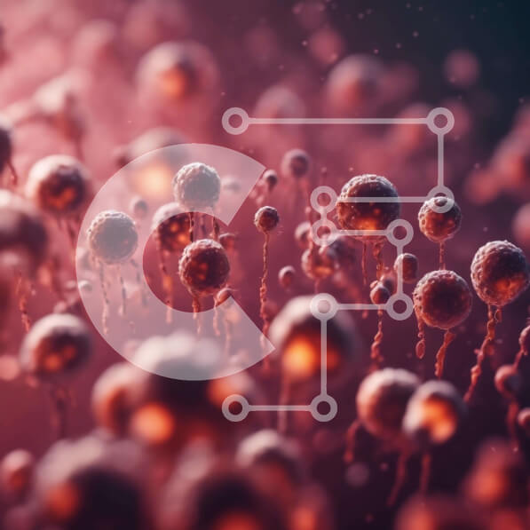 Intra Συλλεκτικό Ξύλινο Παζλ Plywood  4mm - τρισδιάστατη εικόνα μικρών ερυθροκυττάρων που επιπλέουν στον αέρα Σε Ξύλινο Κουτί - Διαστάσεις Puzzle: 10x10 cm – 25 κομμάτια