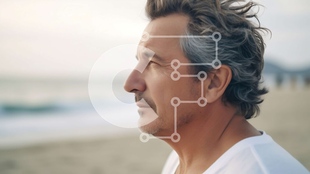 Intra Συλλεκτικό Ξύλινο Παζλ Plywood  4mm - Άτομο στην παραλία βλέποντας το ηλιοβασίλεμα πάνω από τον ωκεανό Σε Ξύλινο Κουτί - Διαστάσεις Puzzle: 10x10 cm – 25 κομμάτια