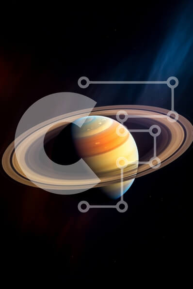 Σετ των 2 Intra Συλλεκτικό Ξύλινο Παζλ Plywood  4mm - Εκπληκτική εικόνα του Κρόνου με τους εμβληματικούς δακτυλίους του Σε Ξύλινο Κουτί - Διαστάσεις: 10x10 cm – 25 κομμάτια