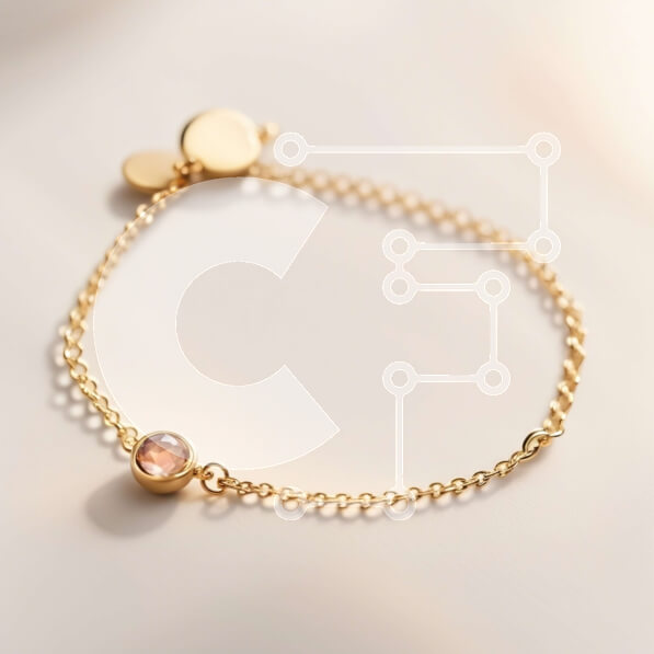 Σετ των 2 Intra Συλλεκτικό Ξύλινο Παζλ Plywood  4mm - Κομψό χρυσό βραχιόλι με έναν εντυπωσιακό πολύτιμο λίθο Σε Ξύλινο Κουτί - Διαστάσεις: 10x10 cm – 25 κομμάτια