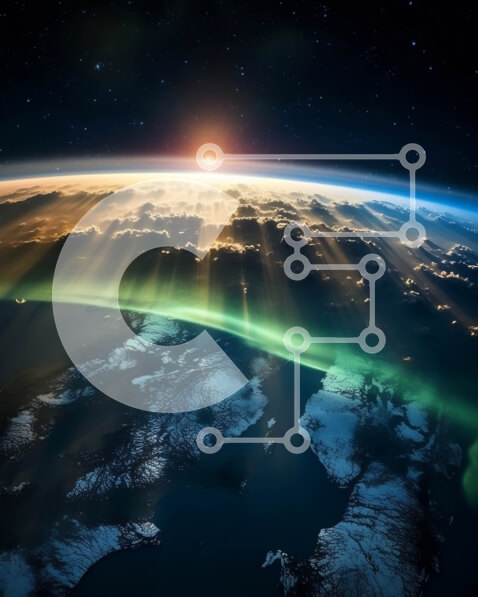 Intra Συλλεκτικό Ξύλινο Παζλ Plywood  4mm - Εκπληκτική εικόνα της Γης από το Διάστημα με το Aurora Borealis Σε Ξύλινο Κουτί - Διαστάσεις Puzzle: 10x10 cm – 25 κομμάτια